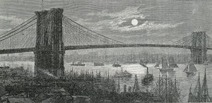 Brooklynský most, New York od Unknown artist