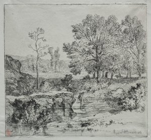 Okraj lesa. Rybář krevet od Unknown artist