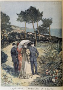 Rakouský císař ve Francii (Návštěva císařského páru Františka Josefa a Alžběty Rakouské (Sissi) na Francouzské riviéře) - v Le Petite Journal du 19/03/1894 od Unknown artist