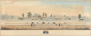 Loď Eton na vlečné cestě Temže: hrad Windsor v pozadí od Unknown artist