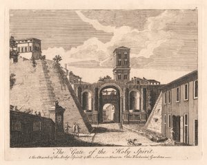 Brána Ducha svatého: 1. kostel sv. Ducha 2. letohrádek v zahradách Barbarini od Unknown artist