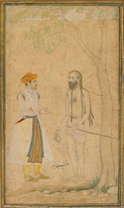 Mughalský princ Parvez a svatý muž od Unknown artist