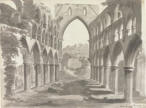 Hlavní loď opatství Rievaulx, Yorkshire od Unknown artist