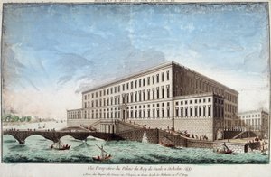 Palác krále Švédska ve Stockholmu - rytina od Unknown artist