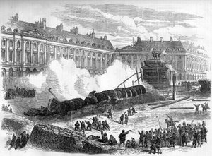 Pařížská komuna v roce 1871. Demolice sloupu Vendome federály (komunardy) 12. dubna. od Unknown artist
