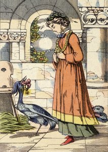 Princezna a modrý ptáček - ilustrace pohádky „Modrý ptáček““ od Unknown artist