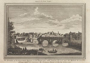 Pozůstatky senátorského mostu na Tyberu; nyní zavolejte Ponte Rotto přes tento most, Senát všemi způsoby přešel ke konzultaci Sybills Books v Monte Gianiculo od Unknown artist
