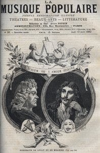 Sicilský nebo milostný malíř - Portrét Jeana Baptista Lullyho (Giovanni Battista Lulli) (1632-1687) a Moliere - rytina v ilustrovaném týdeníku "Populární hudba""" - 1882 od Unknown artist