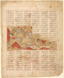 Příběh dvanácti tváří. "The Warriors Ange in Combat": Ilustrace z Firdausi Shahnama (verze) od Unknown artist