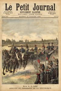 Příjezd prezidenta Francouzské republiky Sadiho Carnota (1837-1894) na planinu Bois de Boulogne u příležitosti vydání časopisu 14. od Unknown artist