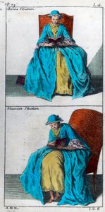 Umění prevence a nápravy dětských deformací těla: dobrá a špatná poloha pro čtení. Rytina 18. století. Soukromá sbírka. od Unknown artist