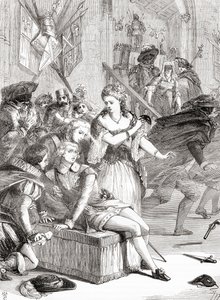 Zavraždění Gustava III. Jackobem Johanem Anckarströmem na maškarním plese, Stockholm, Švédsko, 1792 (rytina) od Unknown artist