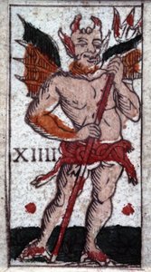 Ďábel. Tarotová hra z 18. století. Milán od Unknown artist