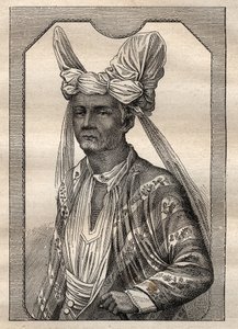 Výprava kolem světa (1790-1792) kapitána Etienna Marchanda (1755-1793): portrét krále ostrova Timor (Indonéské souostroví) - ilustrace převzata z „Velkých námořníků 18. století“ od Unknown artist