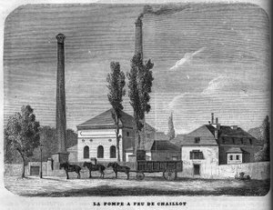 Požární čerpadlo Chaillot v roce 1858. od Unknown artist