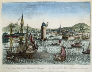 Havanský přístav a okolní navigace - rytina od Unknown artist