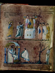 Purpurový Codex Rossanensis, 6. století (rukopis) od Unknown artist