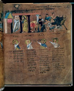 Purpurový Codex Rossanensis, 6. století (rukopis) od Unknown artist