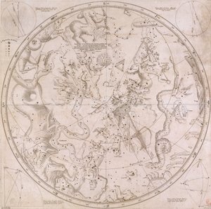 Pravé ascendence a deklinace hlavních stálic na obou polokoulích do roku 1678 od Unknown artist