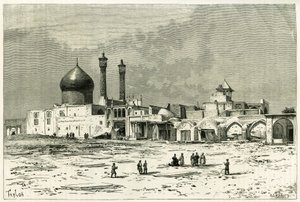Hrob Fatmy v Koumu, vyleptaný Taylorem po fotografii, pro ilustraci příběhu „Persie, Chaldee a Susiane““ v letech 1881-82 od Jane Dieulafoy (rozené Magre od Unknown artist