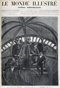 Návštěva vnitřku hlavy Sochy svobody na Světové výstavě - v „Ilustrovaném světě““ z 28.9.1878 od Unknown artist