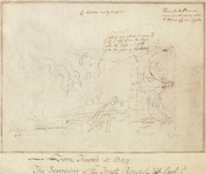 Tom Thumb at Bay od Unknown artist