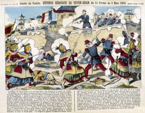 Tonkinská válka: obrana Tuyen Quan (Tuyen-Quan), Vietnam od 14. února do 3. března od Unknown artist