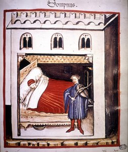 Pojednání o medicíně „“Tacuinum sanitatis““ ze 14. století: spánek. od Unknown artist