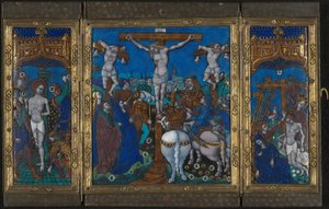 Triptych s Ukřižováním, Bičováním a Pohřbením do hrobu od Unknown artist
