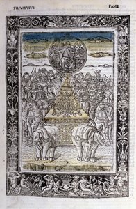 Triumf slávy Francesca Petrarcy (Petrarca). Miniatury sd. Bibl. Trivulziana, Milán. od Unknown artist