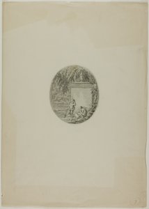 Dva Putti u pohřebního pomníku od Unknown artist