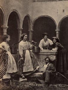 Bez názvu (žánrová scéna se čtyřmi ženami a mužem) od Unknown artist