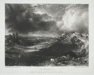 Různé předměty krajiny, charakteristické pro anglickou scenérii z obrázků malovaných Johnem Constablem, R.A.: A Heath od Unknown artist