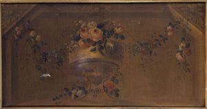 Váza s květinami ve výklenku. Mezi lety 1769 a 1789 (olej na plátně) od Unknown artist