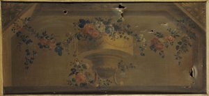 Váza s květinami ve výklenku. Mezi lety 1769 a 1789 (olej na plátně) od Unknown artist