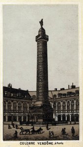 Sloupec Vendome na stejnojmenném náměstí v Paříži. Chromolitografie konce 19. století. od Unknown artist