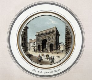 Pohled na dveře svatého Martina - rytina od Unknown artist