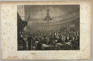 Pohled na zasedající Senát Spojených států amerických od Unknown artist