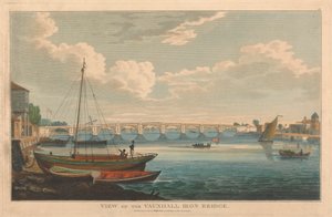 Pohled na Vauxhall Iron Bridge od Unknown artist