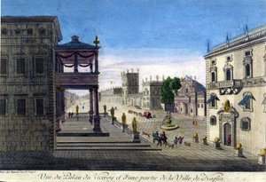 Pohled na palác Viceroi a část města Neapol v roce 1760. od Unknown artist