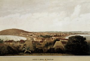 Pohled na město Mazatlan na pobřeží Tichého oceánu. Mexiko od Unknown artist