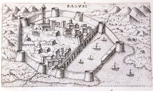 Pohled na město Ragusa v 16. století. od Unknown artist