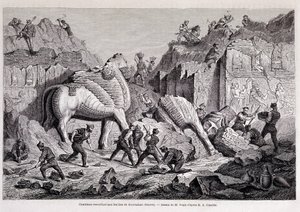 Pohled na vykopávky Khorsabad (Khunsabad) (Ninive) - v "" Kolem světa "" 2. týden 1861. od Unknown artist