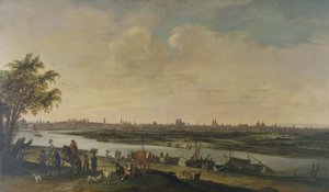 Vue générale de Paris, prise du bas de la colline de Chaillot, asi 1650, mezi lety 1645 a 1655 (olej na plátně) od Unknown artist