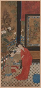 Yang Guifei opouštějící vanu od Unknown artist