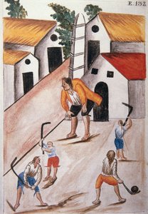 Mladí Indiáni hrající míč, z knihy „Trujillo del Peru“ nebo „Códice Martínez Compañón“, od Baltazara Martineze Compañóna y Bujandy, biskupa z Trujillo (1782-1785) od Unknown artist