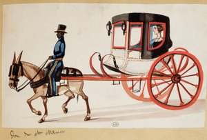 Mladá žena ve fiakru v Peru od Unknown artist