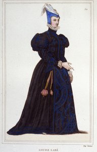 portrét Louise Labbé nebo Labé (ver1524-1566), francouzský básník. rytina z roku 1830 od Unknown artist
