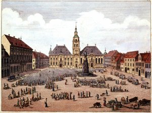 veřejné náměstí města Mannheim (Německo). od Unknown artist