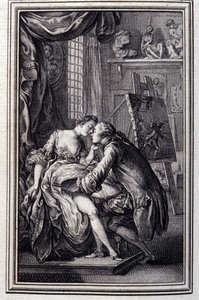 tabulka v „“ Příběhy a povídky ve verších““ od Jeana La Fontaina. 1762. od Unknown artist